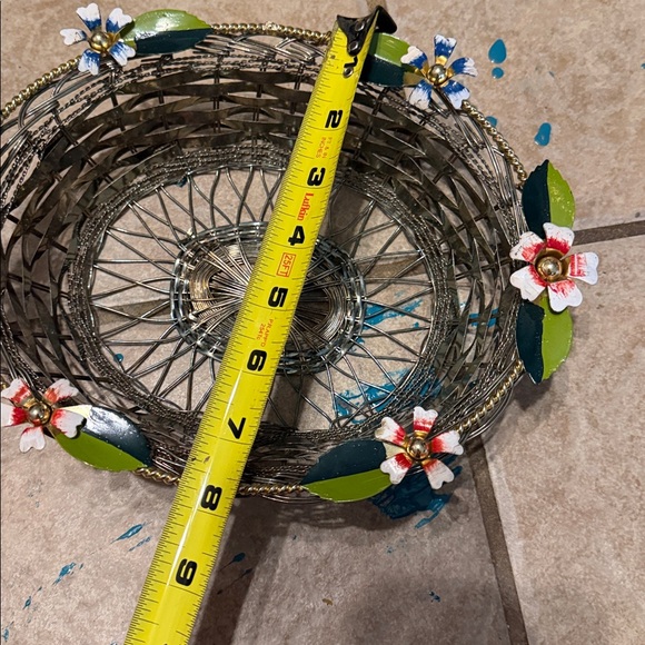 Decorative Wire Basket with Floral Accents - Picture 4 of 5